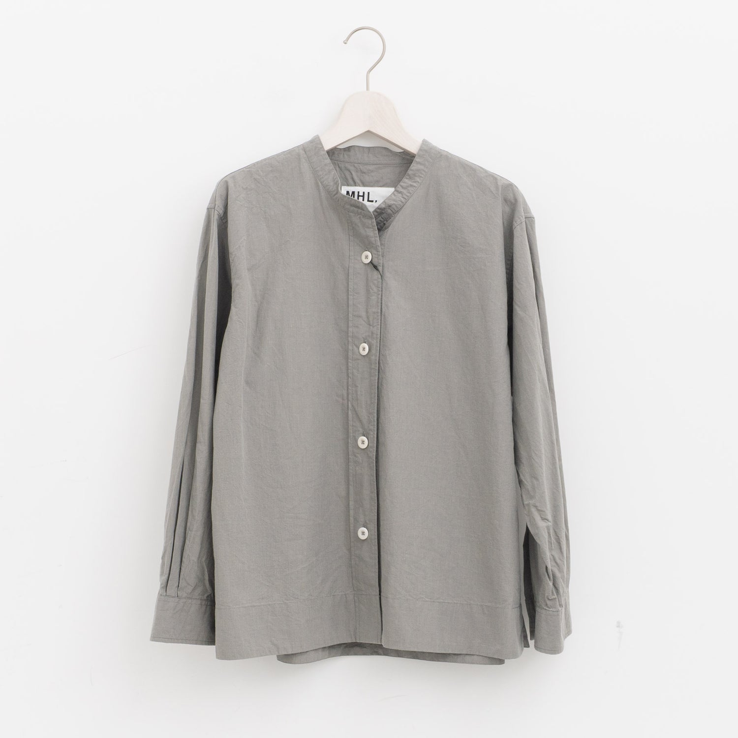 MHL.｜WOMEN　END ON END WEAVE COTTON SHIRT 595-6253200-suomi（147.SAGE）