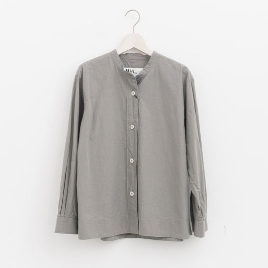 MHL.｜WOMEN　END ON END WEAVE COTTON SHIRT 595-6253200-suomi（147.SAGE）