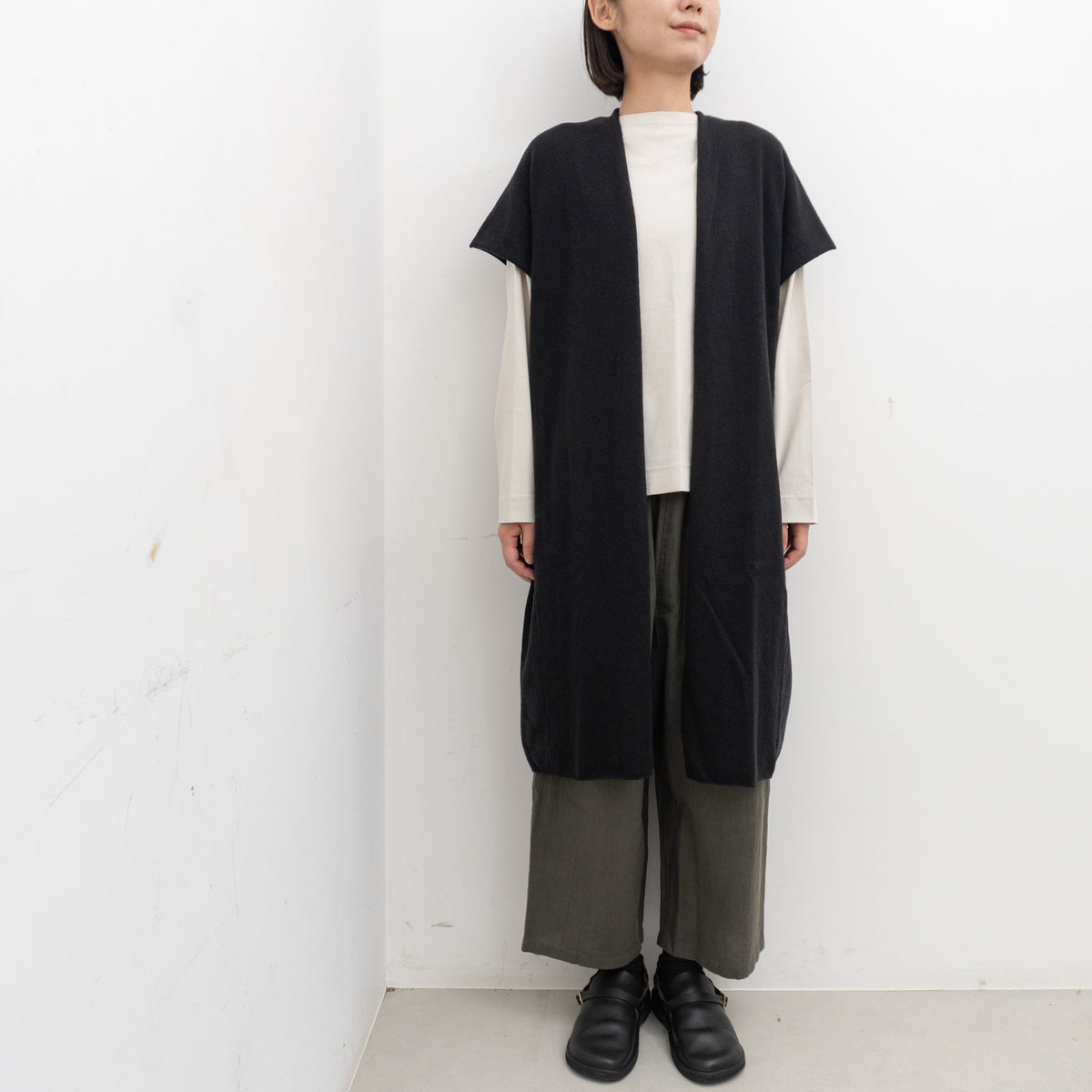 evam eva｜wool long vest E263K066