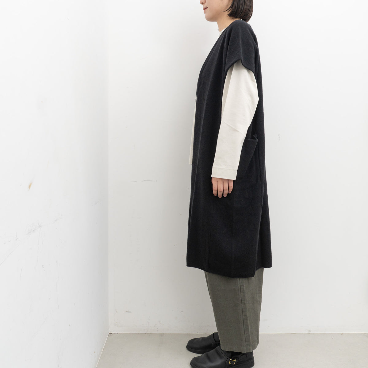 evam eva｜wool long vest E263K066