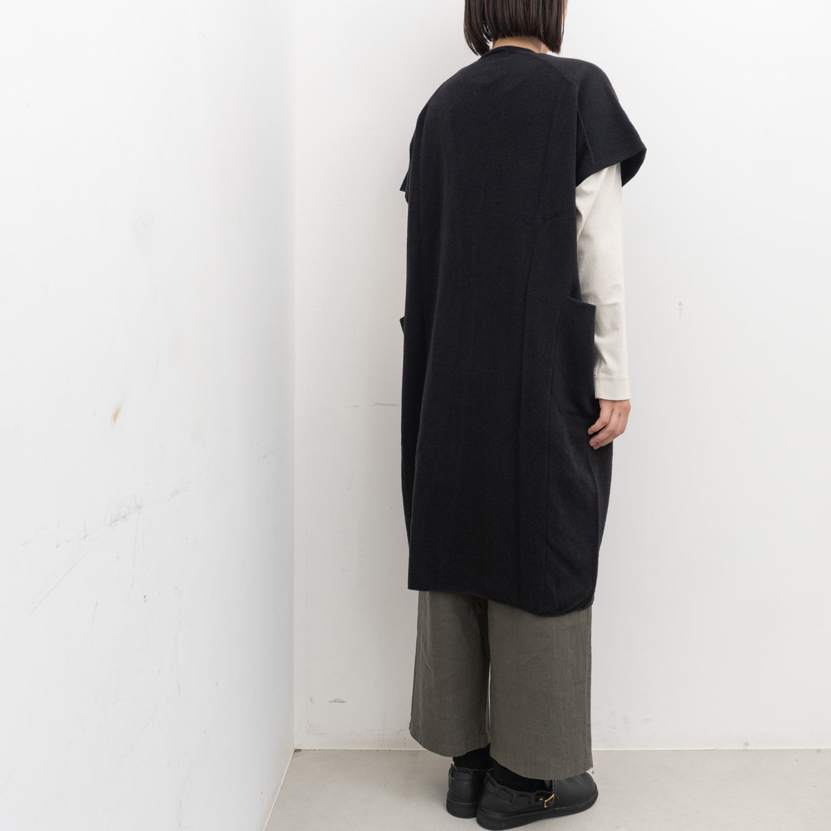 evam eva｜wool long vest E263K066