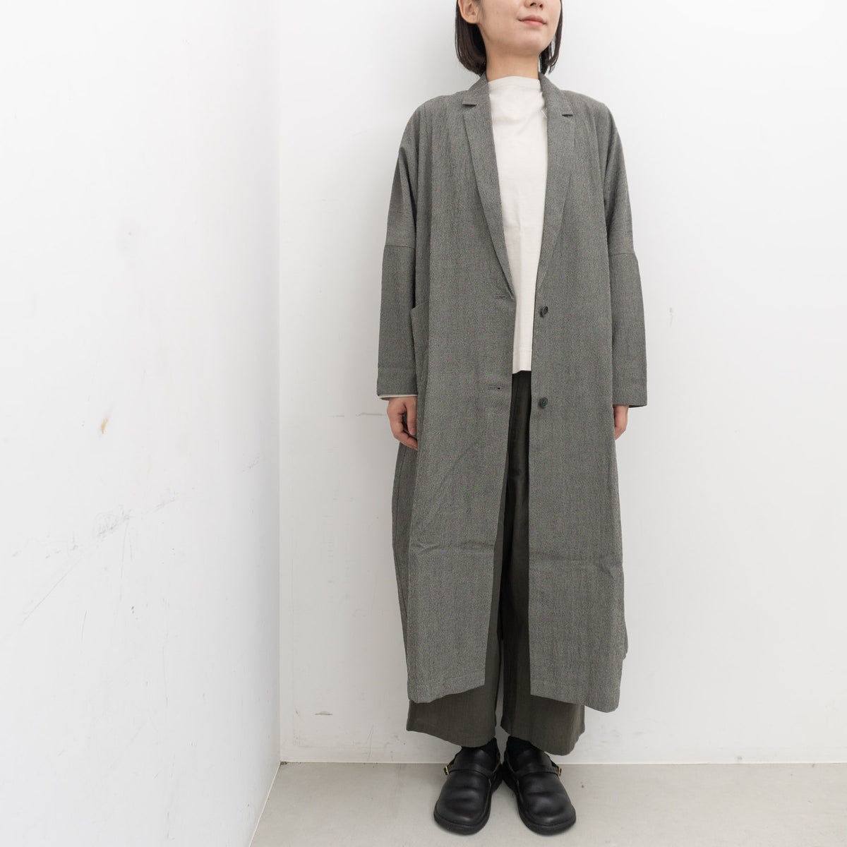 evam eva｜wool long jacket E263T082