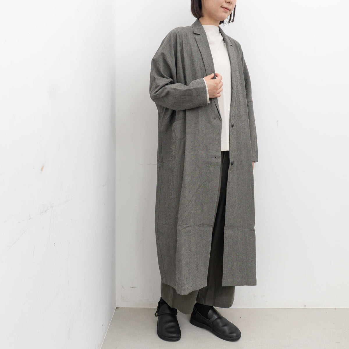 evam eva｜wool long jacket E263T082