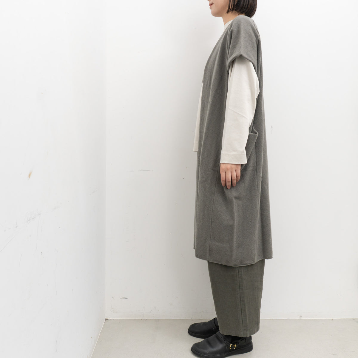 evam eva｜wool long vest E263K066
