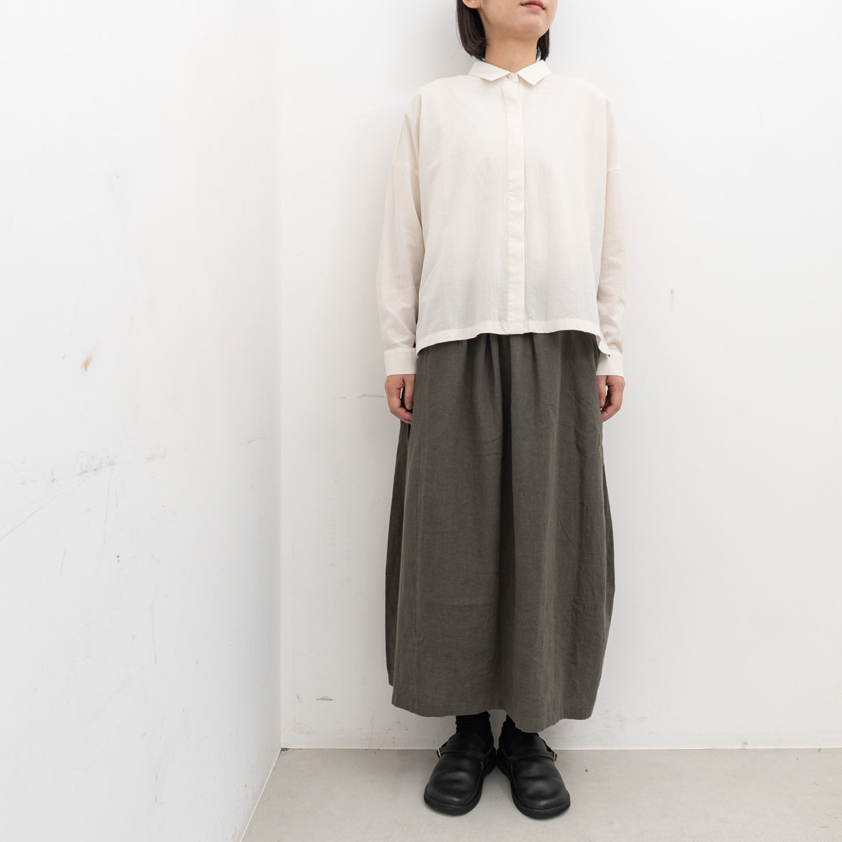 evam eva｜water linen skirt E263T009
