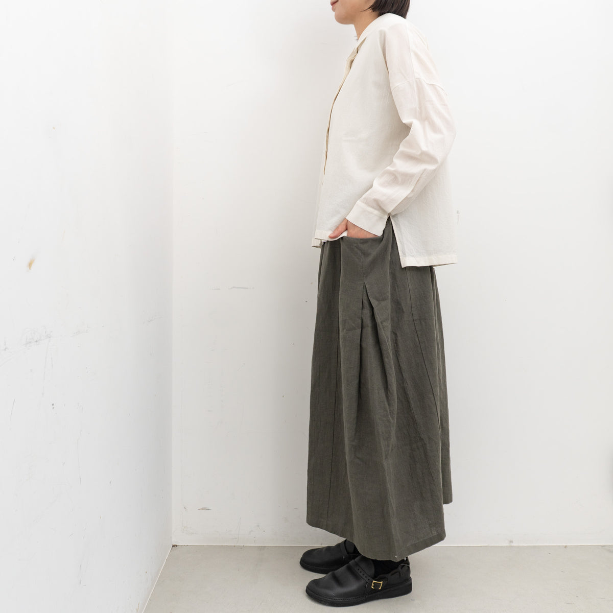 evam eva｜water linen skirt E263T009