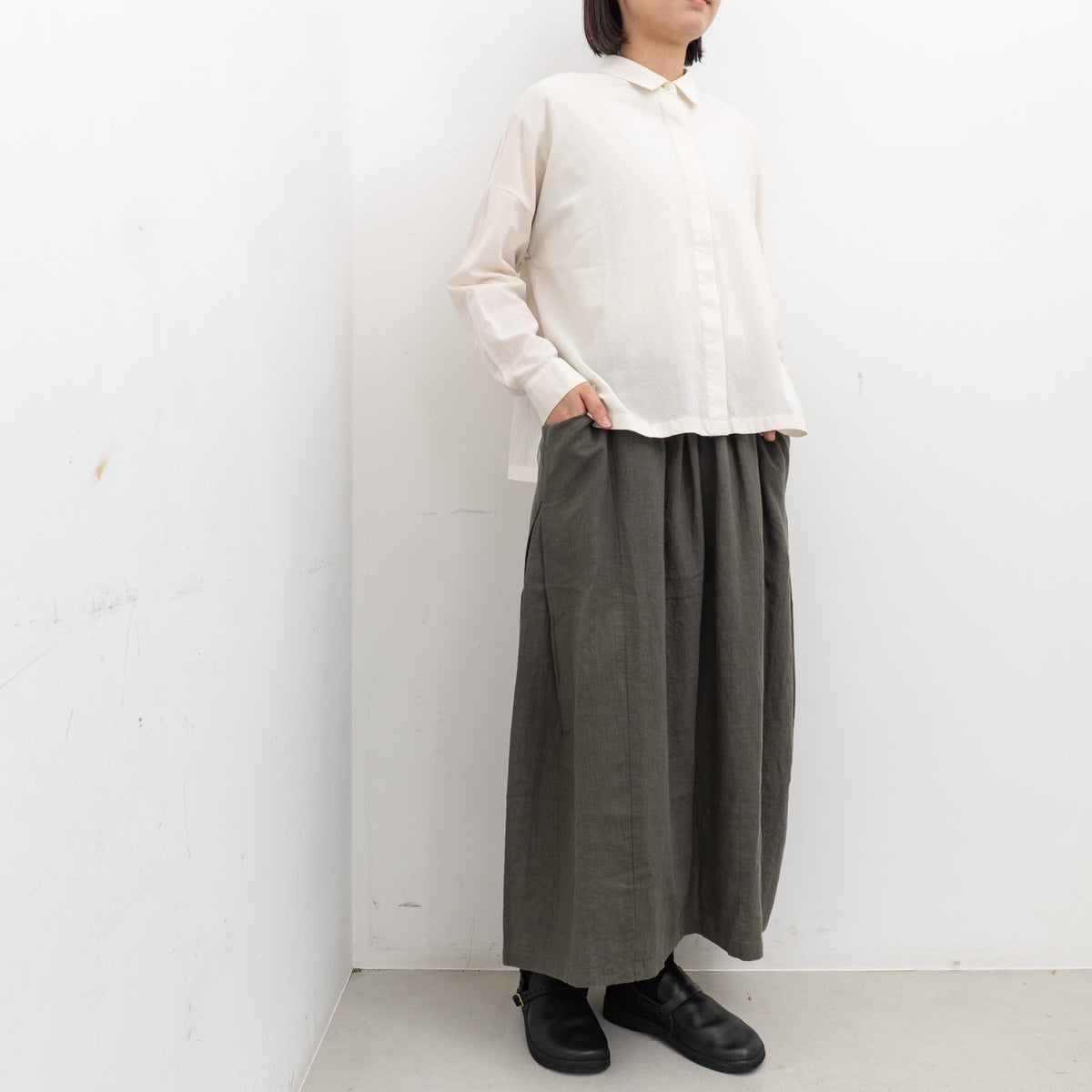 evam eva｜water linen skirt E263T009