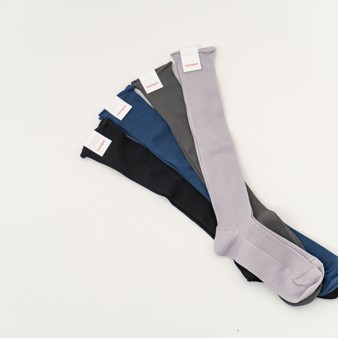 homspun /WOMEN　シルケットコットンハイソックス 251-8286