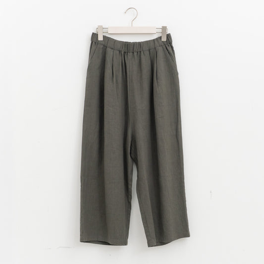 evam eva｜water linen tuck pants E263T010