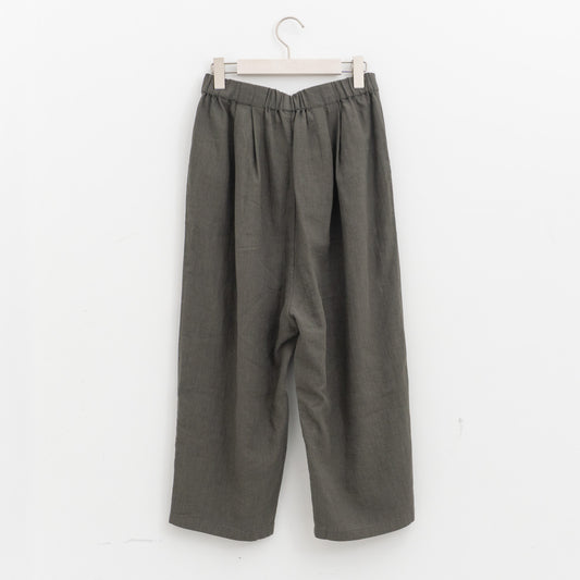 evam eva｜water linen tuck pants E263T010