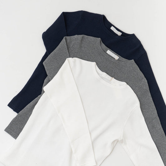homspun｜WOMEN　ワッフル長袖プルオーバー 262-6571-D