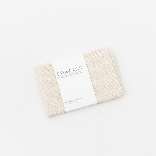 SASAWASHI｜ボディタオル(メッシュタイプ)（off white）
