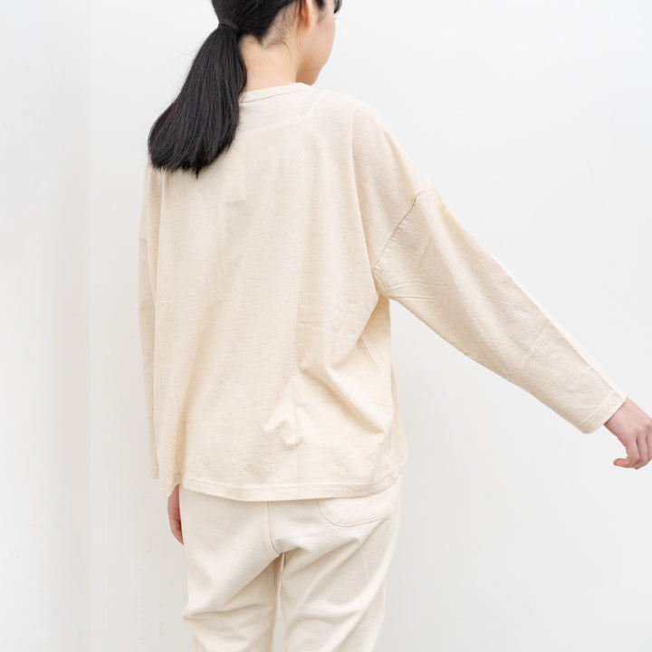 homspun /WOMEN　コットンリネン長袖Tシャツ 241-6532