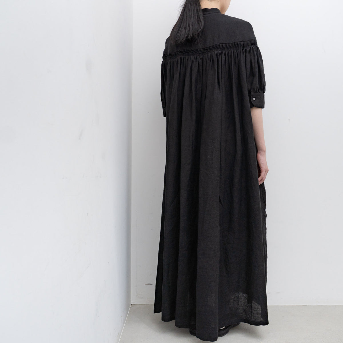 SCYE｜WOMEN　オーガニックリネンタックパフスリーブドレス 1224-01007