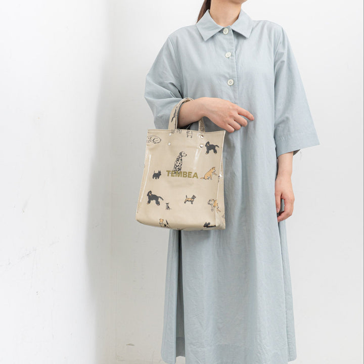 【完売】【数量限定】TEMBEA/　PAPER TOTE SMALL col.HAUS ORIGINAL LT-BEIGE DOG1