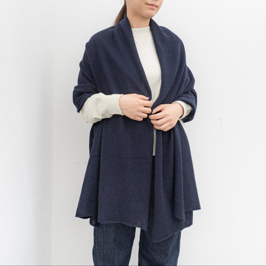 ANSPINNEN｜カシミヤハンドフレームドストールcol.navy ANS-AK0026-Y