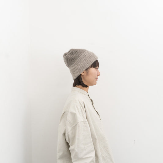 NEW 2026AW mature ha.｜pleats knit cap two-tone - yak MRW-YK04TT-Y