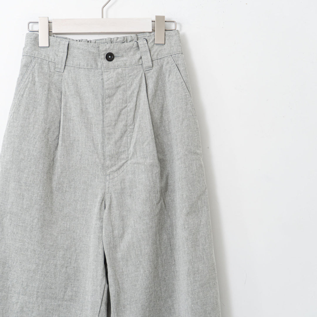 MHL. /WOMEN　OVERDYE MELANGE COTTON LINEN col.grey 5955140504-suomi