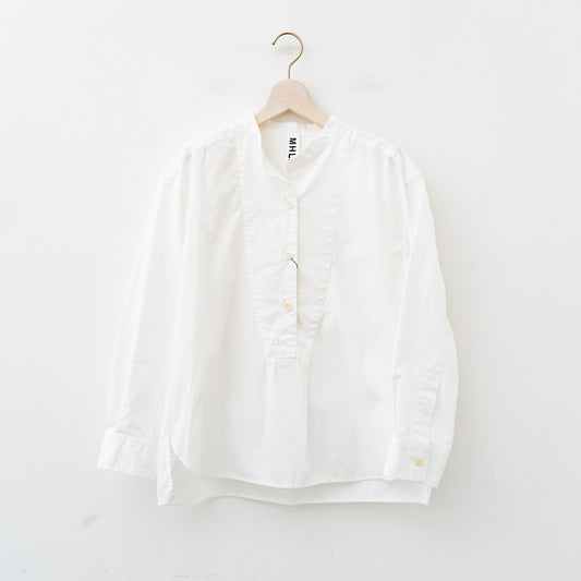 MHL.｜WOMEN　GARMENT DYE COTTON POPLIN（WHITE）