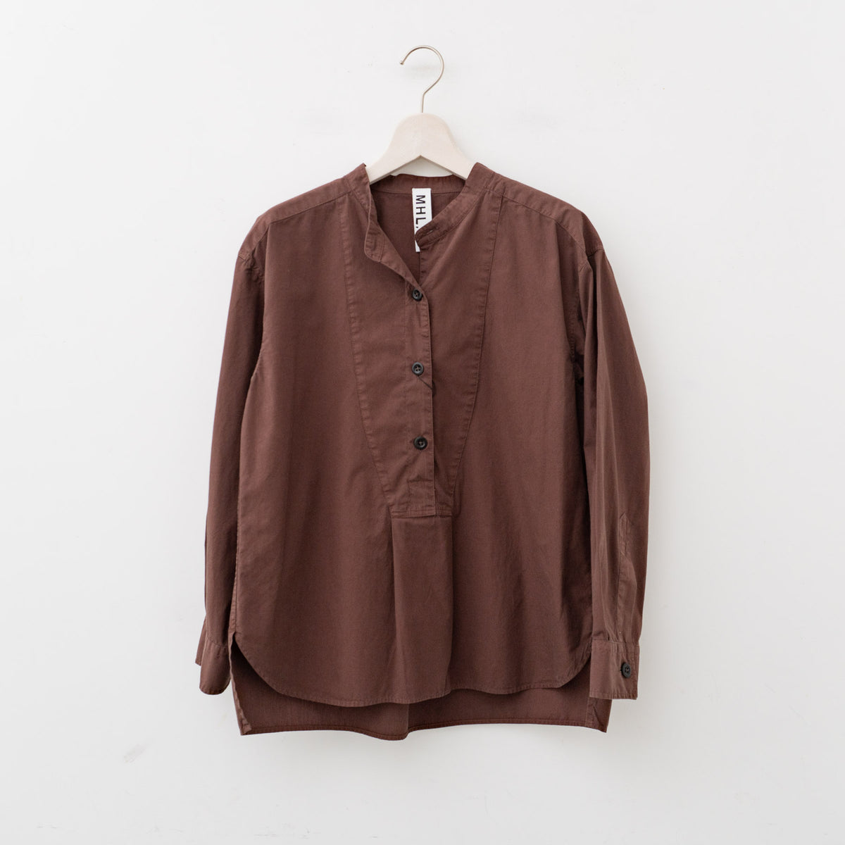 MHL.｜WOMEN　GARMENT DYE COTTON POPLIN（RUST）