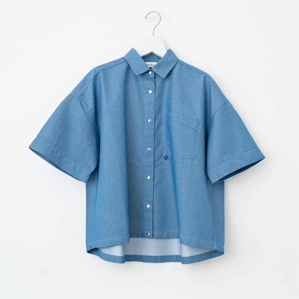 WILD THINGS/WOMEN　NANOTEX DENIM S/S SHIRT - haus-netstore