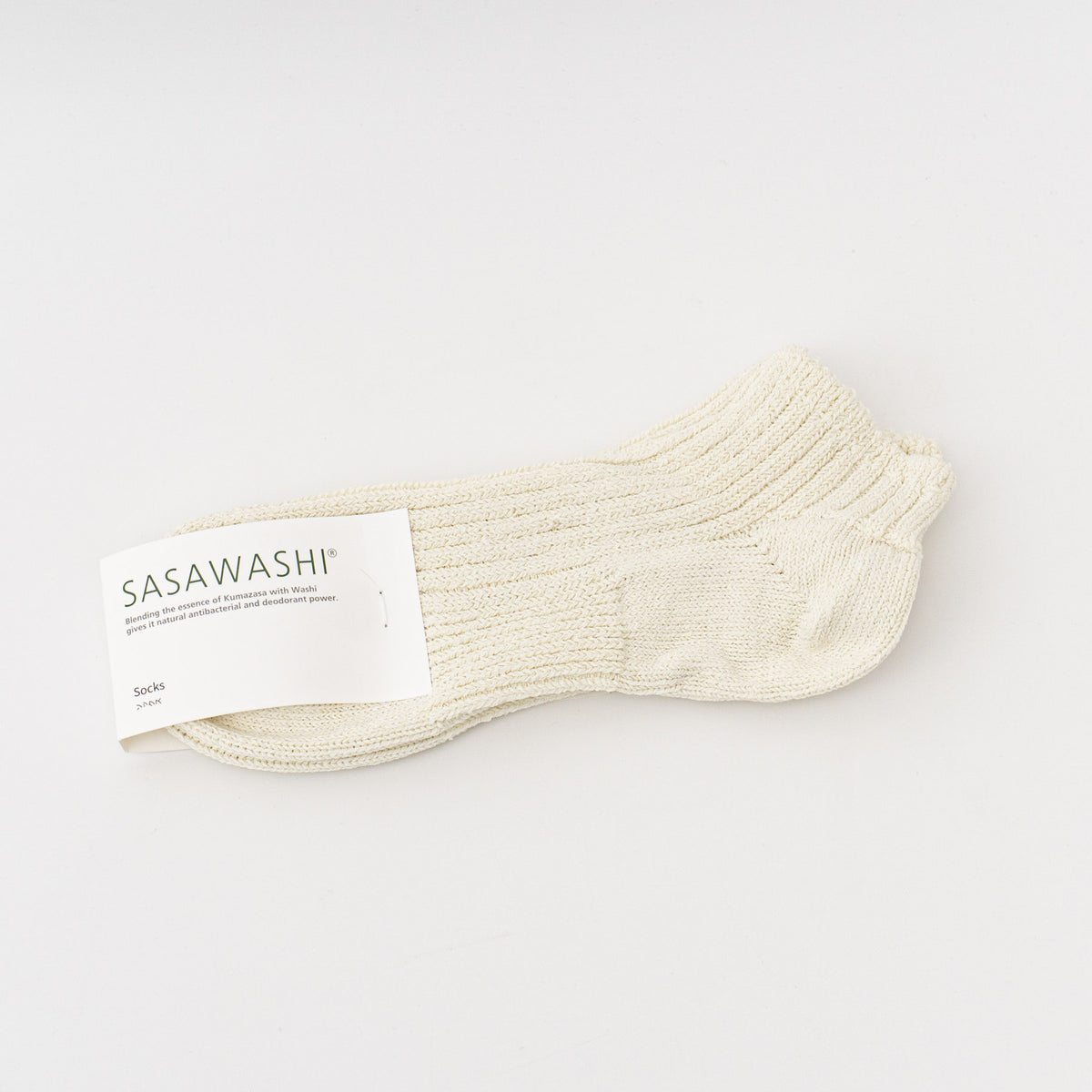 SASAWASHI｜リブショートソックス（off white）