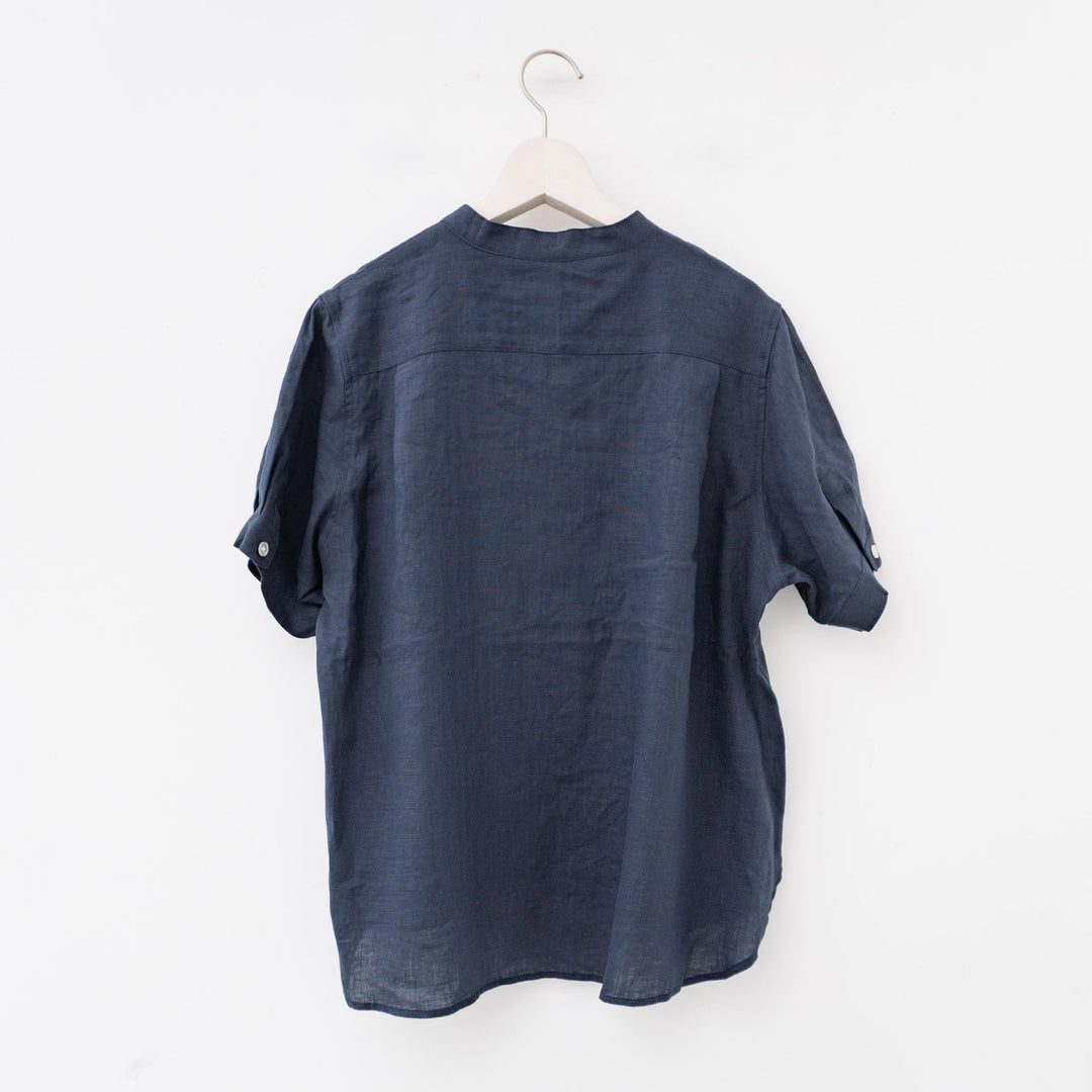 【2024SS】TAYUTAU/　リネンバンドカラー半袖シャツ Y319043