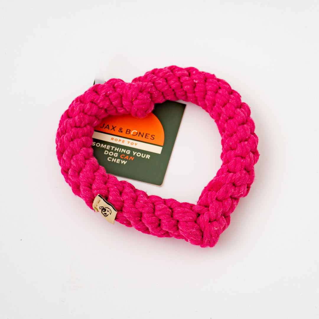 ペット用品 - JAX＆BONES/　Pink Heart 7" Rope Dog Toy
