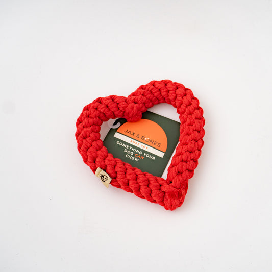 ペット用品 - JAX＆BONES｜Pink Heart 7" Rope Dog Toy（RED）
