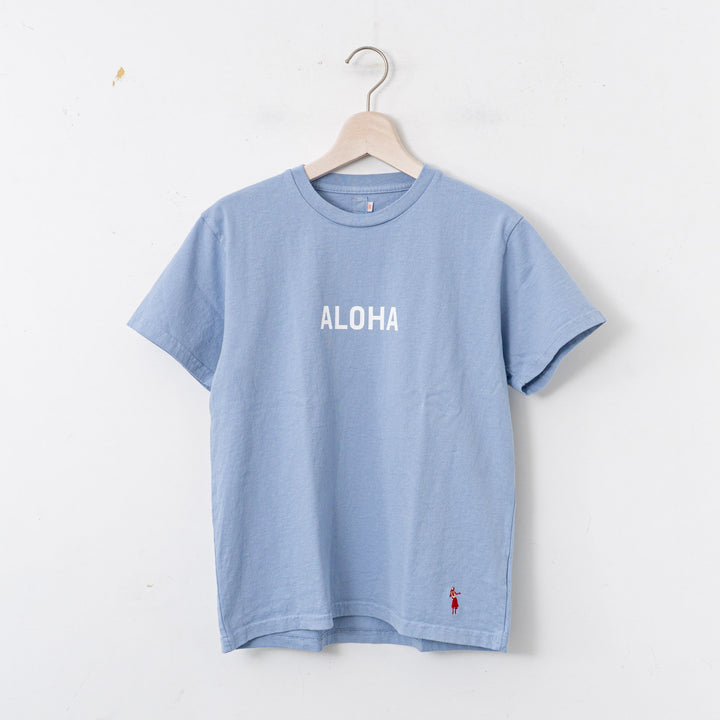 SUNSHINE+CLOUD/UNISEX　grown in the sun Tシャツ ALOHA-MAHALO　col.sax