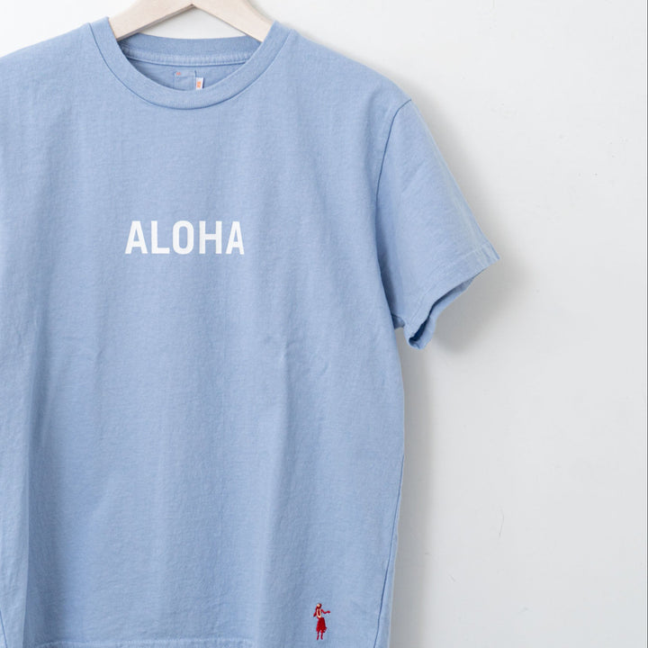 SUNSHINE+CLOUD/UNISEX　grown in the sun Tシャツ ALOHA-MAHALO　col.sax