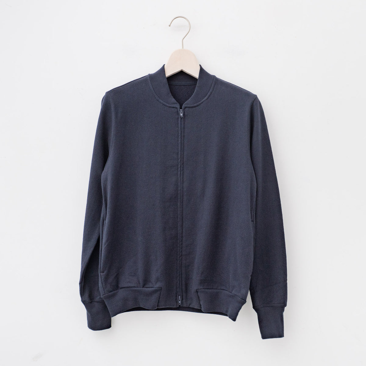ゴーシュ｜吊ループライト天竺 ジップカーディガン　G241-T041（NAVY）