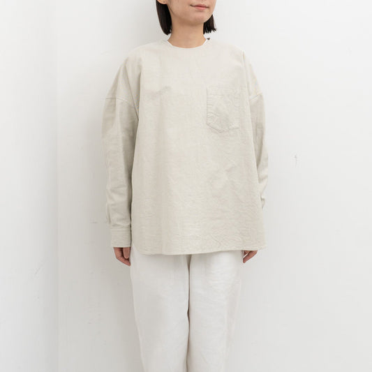 ゴーシュ｜ライトタイプライターバックボタンブラウス G264-B036（light khaki）