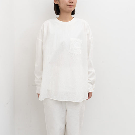 ゴーシュ｜ ライトタイプライターバックボタンブラウス G264-B033（white）