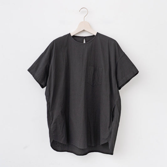 ゴーシュ｜コットンリネンライトキャンバス 半袖ブラウス G241-B011（BLACK）