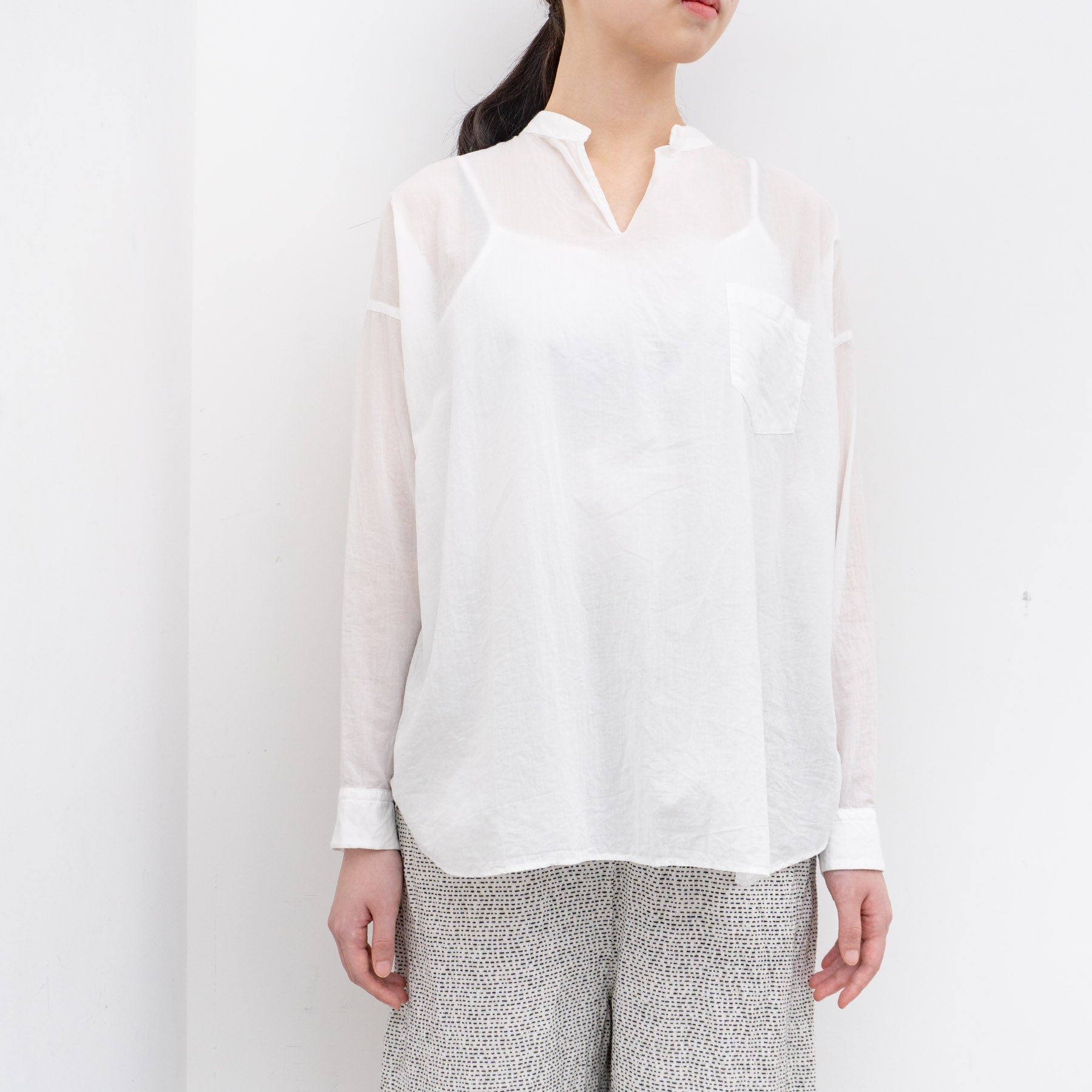 ゴーシュ半袖ブラウス ゴーシュ コットンドライローン ブラウスS/S-クルーネック