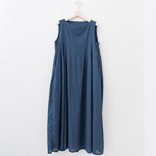 ゴーシュ｜100/1ローンノースリーブワンピース G241-E036（BLUE）