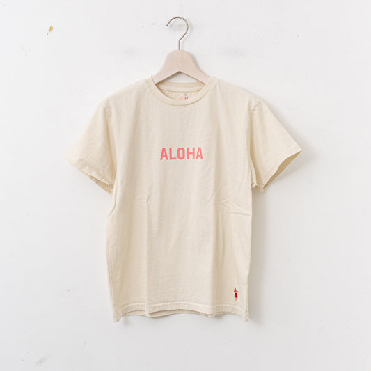SUNSHINE+CLOUD｜UNISEX　grown in the sun Tシャツ ALOHA-MAHALO　 col.off white