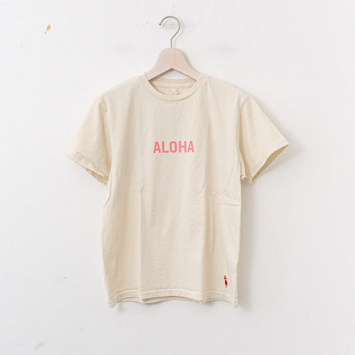 SUNSHINE+CLOUD/UNISEX　grown in the sun Tシャツ ALOHA-MAHALO　 col.off white