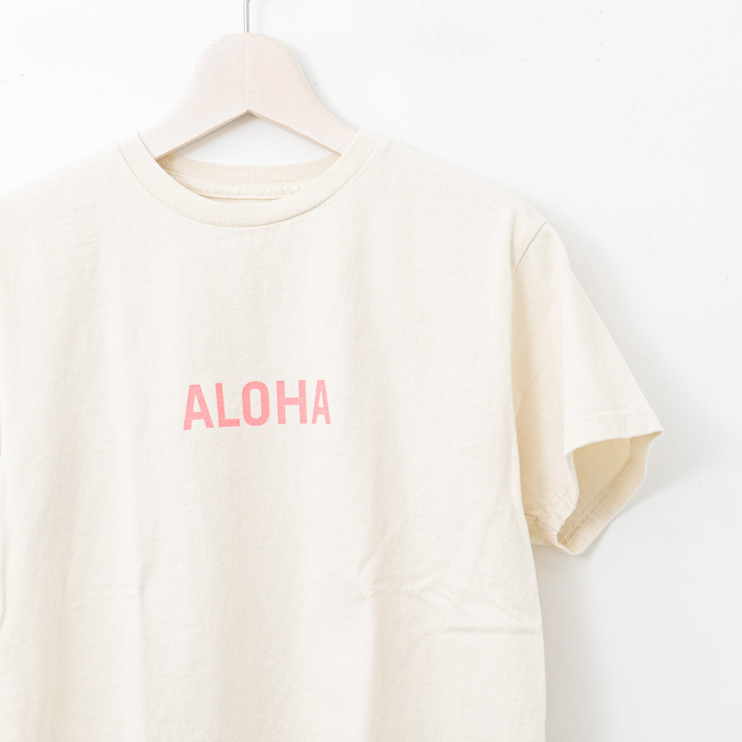 SUNSHINE+CLOUD/UNISEX　grown in the sun Tシャツ ALOHA-MAHALO　 col.off white