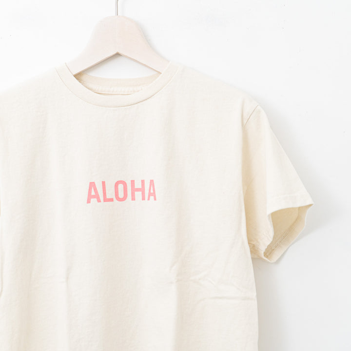 SUNSHINE+CLOUD/UNISEX　grown in the sun Tシャツ ALOHA-MAHALO　 col.off white