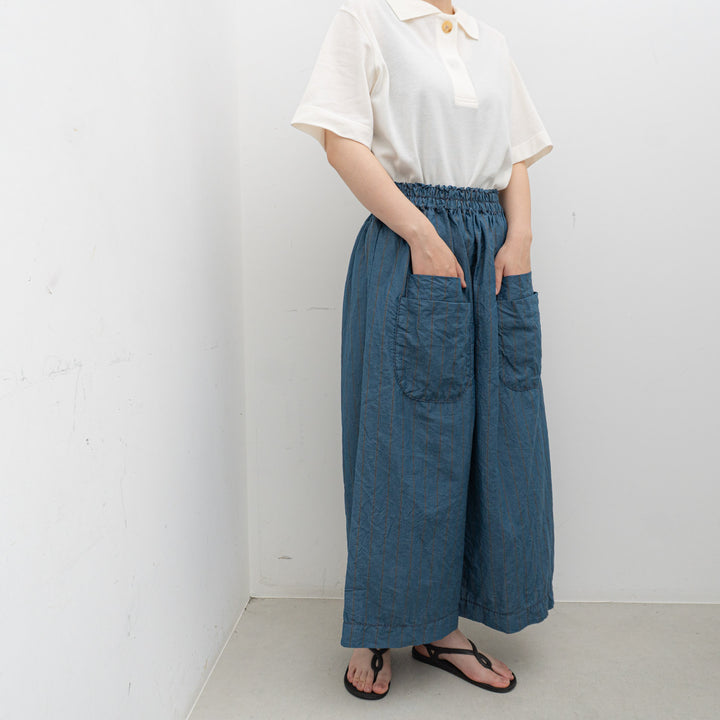 homspun /WOMEN　チェック＆ストライプ スカート　251-4512 blue×stripe