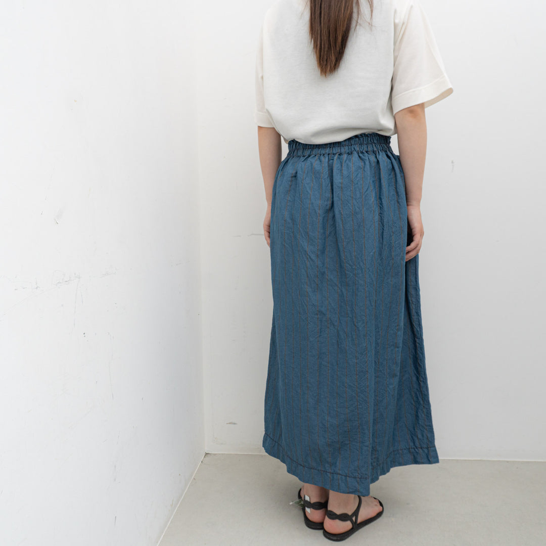 homspun /WOMEN　チェック＆ストライプ スカート　251-4512 blue×stripe