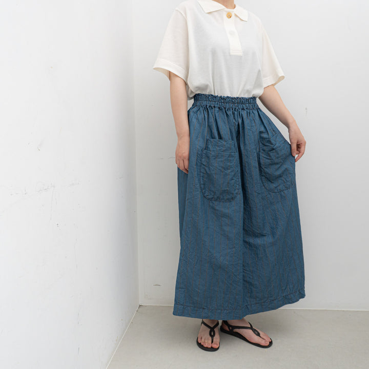 homspun /WOMEN　チェック＆ストライプ スカート　251-4512 blue×stripe