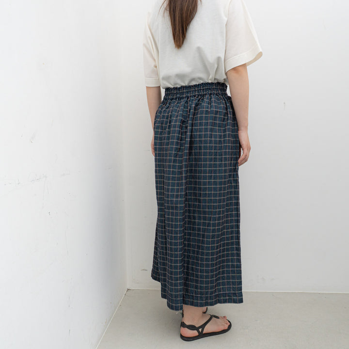 homspun /WOMEN　チェック＆ストライプ スカート　251-4512 3.navy×checked