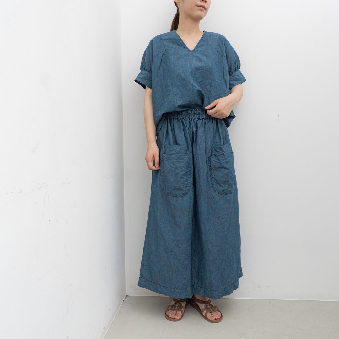 homspun /WOMEN　チェック＆ストライプ スカート　251-4512 blue×stripe