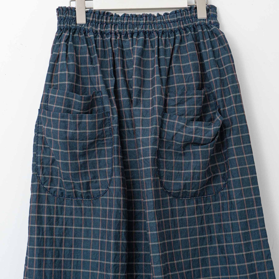homspun /WOMEN　チェック＆ストライプ スカート　251-4512 3.navy×checked