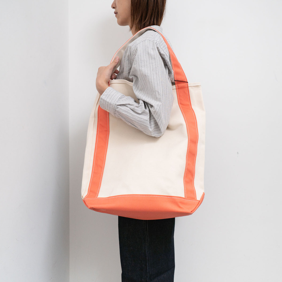 TEMBEA｜BAGUETTE TOTE　ナチュラル/コーラルピンク（ナチュラル/コーラルピンク）