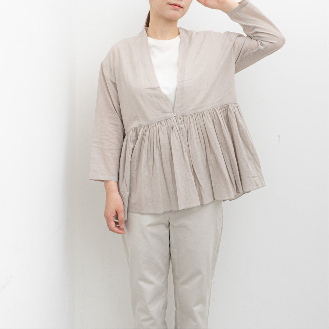evam eva/　cotton gathered cardigan E253T020
