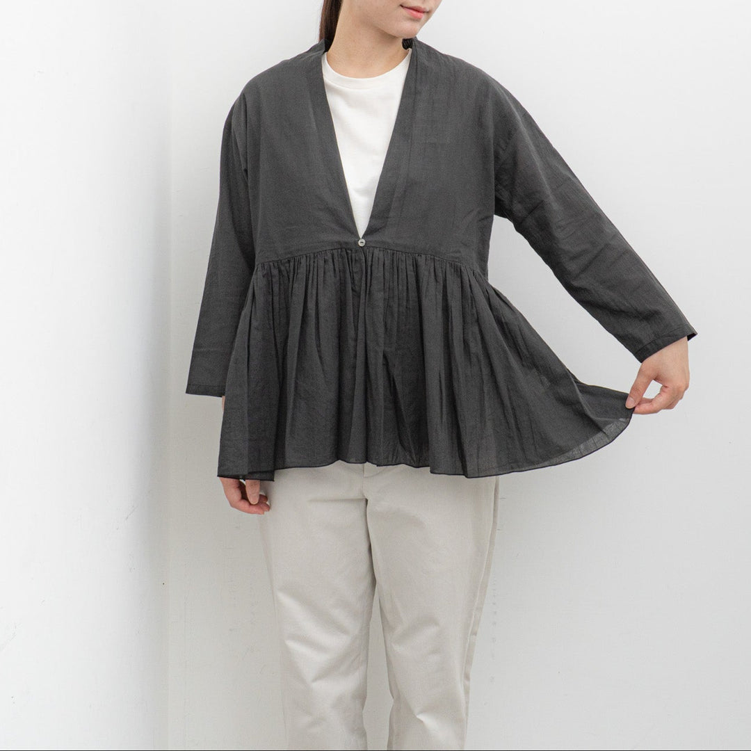 evam eva/　cotton gathered cardigan E253T020